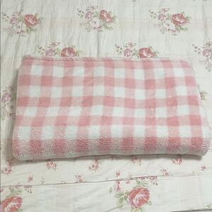 Pink and White Checkered Blanket